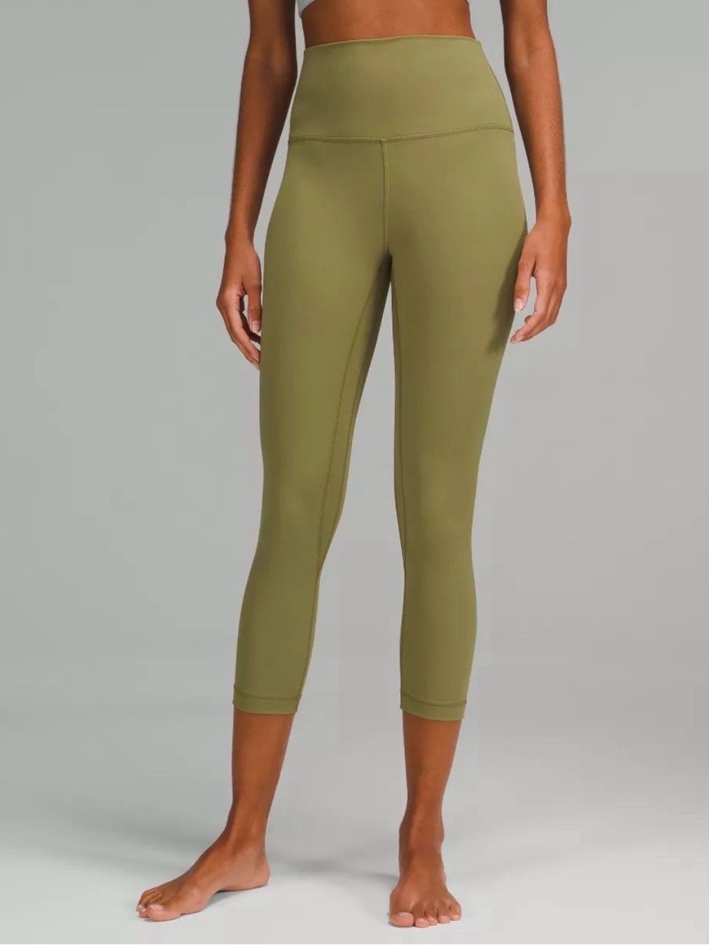 Lululemon Align High-Rise Crop Nulu Leggings Olive Green Size 8